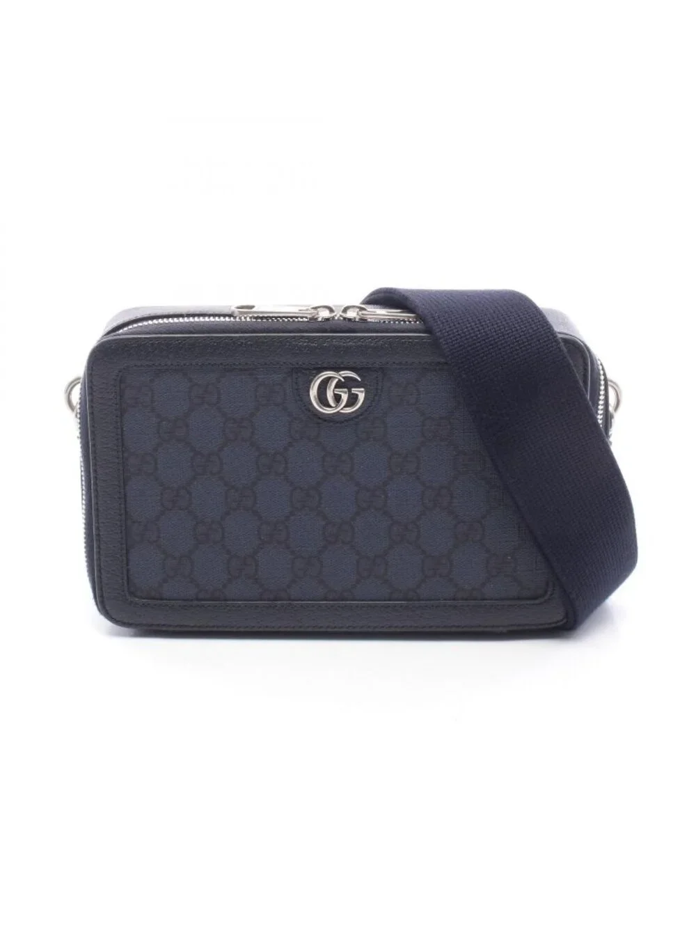 Gucci Shoulder Bag Ophidia GG Supreme Navy Canvas Leather